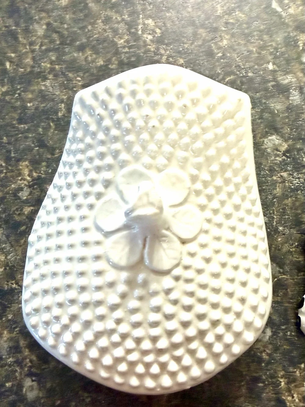 Vintage Italian ceramic hobnail frog cachepot with lid